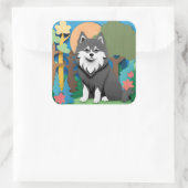 FINNISH-ed Lapphund Quadratischer Aufkleber (Tasche)