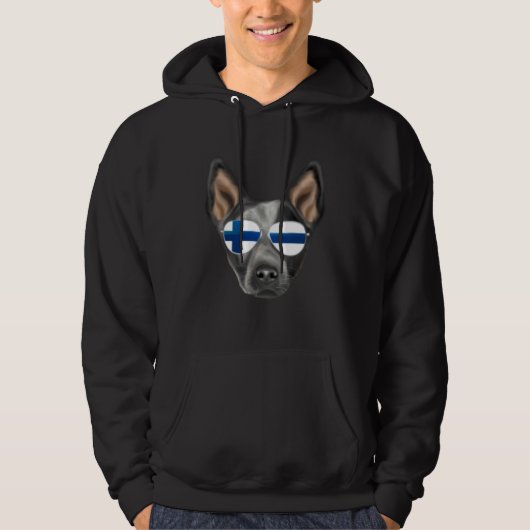 Finnish Flag Australian Cattle Dog Dog Finland Poc Hoodie (Vorderseite)