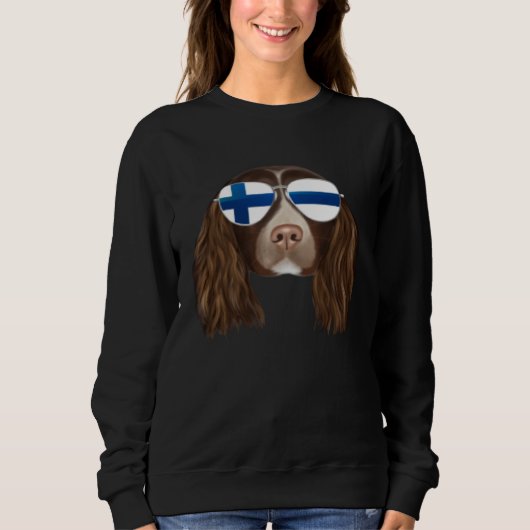 Finnish Flag English Springer Spaniel Dog Finland Sweatshirt (Vorderseite)