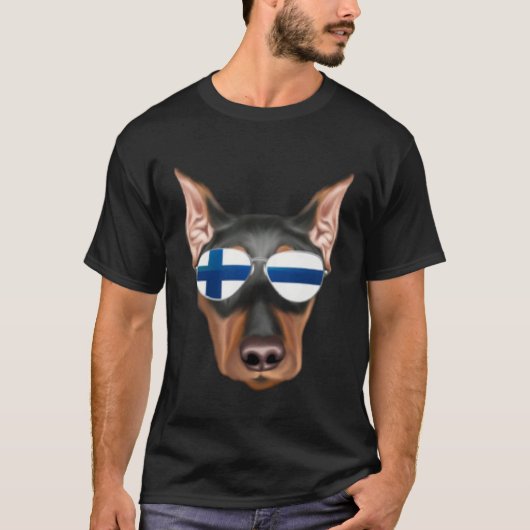 Finnish Flag German Pinscher Dog Finland Pocket T-Shirt (Vorderseite)