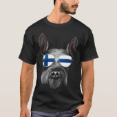 Finnish Flag Giant Schnauzer Dog Finland Pocket T-Shirt (Vorderseite)
