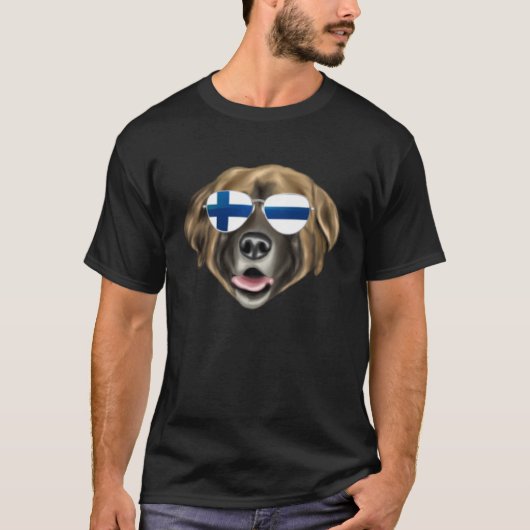 Finnish Flag Leonberger Dog Finland Pocket T-Shirt (Vorderseite)