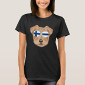 Finnish Flag Norfolk Terrier Dog Finland Pocket T-Shirt (Vorderseite)