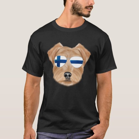 Finnish Flag Norfolk Terrier Dog Finland Pocket T-Shirt (Vorderseite)