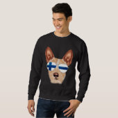 Finnish Flag Portuguese Podengo Pequeno Dog Finlan Sweatshirt (Vorne ganz)