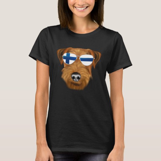 Finnish Flag Welsh Terrier Dog Finland Pocket T-Shirt (Vorderseite)