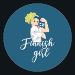 Finnish girl finnish finland  runder aufkleber<br><div class="desc">Finnish girl finnish finland Gift. Perfect gift for your dad,  mom,  papa,  men,  women,  friend and family members on Thanksgiving Day,  Christmas Day,  Mothers Day,  Fathers Day,  4th of July,  1776 Independent day,  Veterans Day,  Halloween Day,  Patrick's Day</div>