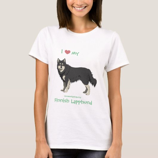 Finnish Lapphund black and white shirt -lapinkoira (Vorderseite)