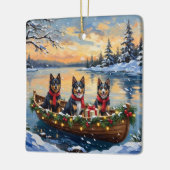 Finnish Lapphund Christmas Boat Holiday Keramikornament (Links)