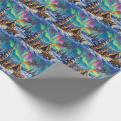 Finnish Lapphund Christmas Northern Lights Arctic Geschenkpapier (Ecke)