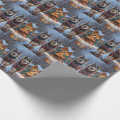 Finnish Lapphund Dogs Christmas Snow Holiday Geschenkpapier (Ecke)