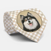 Finnish Lapphund Painting - Cute Original Dog Art Krawatte (Gerollt)