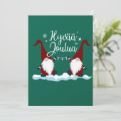 Finnish Merry Christmas Finland Gift Tee Hyvaa Jou Einladung (Stehend Vorderseite)