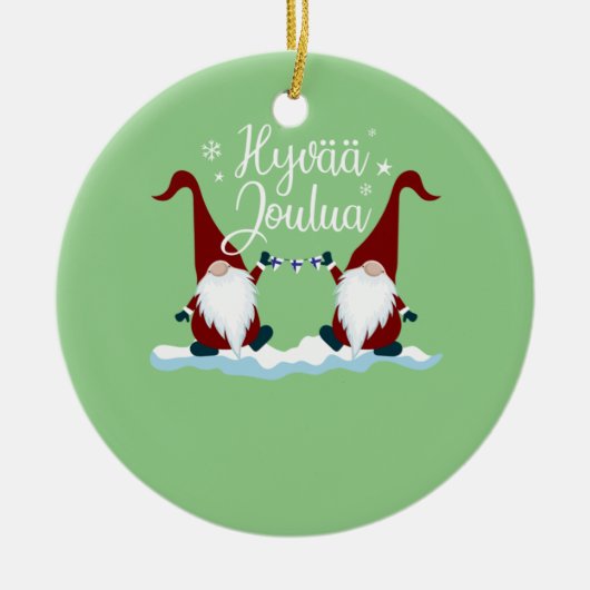 Finnish Merry Christmas Finland Gift Tee Hyvaa Jou Keramik Ornament (Vorne)