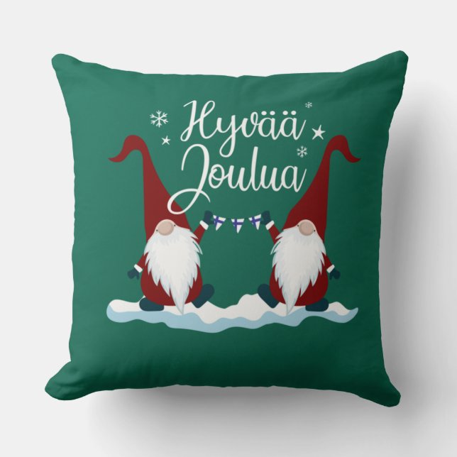 Finnish Merry Christmas Finland Gift Tee Hyvaa Jou Kissen (Vorderseite)
