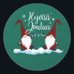 Finnish Merry Christmas Finland Gift Tee Hyvaa Jou Runder Aufkleber<br><div class="desc">Finnish Merry Christmas Finland Gift Tee Hyvaa Jou</div>