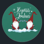 Finnish Merry Christmas Finland Gift Tee Hyvaa Jou Runder Aufkleber<br><div class="desc">Finnish Merry Christmas Finland Gift Tee Hyvaa Jou</div>