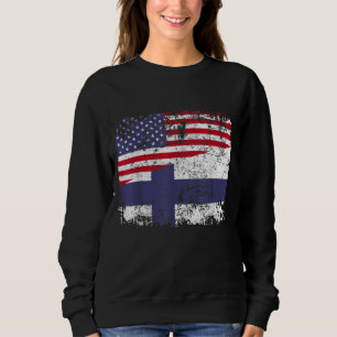 FINNISH ROOTS Halbamerikanische Flagge USA FINNLAN Sweatshirt