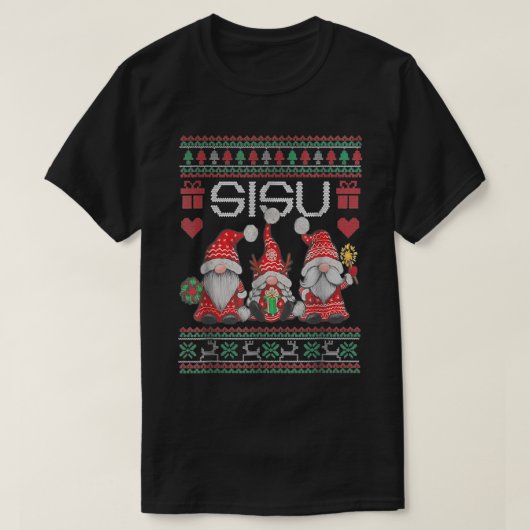 FINNISH SISU GNOMES CHRISTMAS PATTERN T-Shirt (Design vorne)