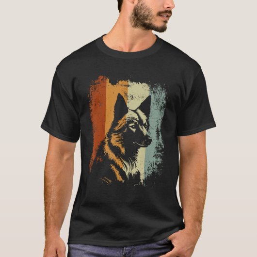 Finnish Spitz Dog Retro Design T-Shirt (Vorderseite)
