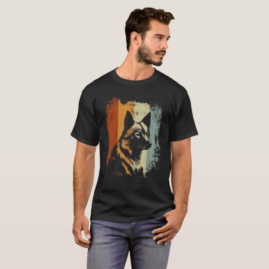 Finnish Spitz Dog Retro Design T-Shirt (Vorne ganz)