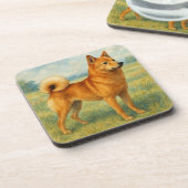 Finnish Spitz Getränkeuntersetzer (Linke Seite)