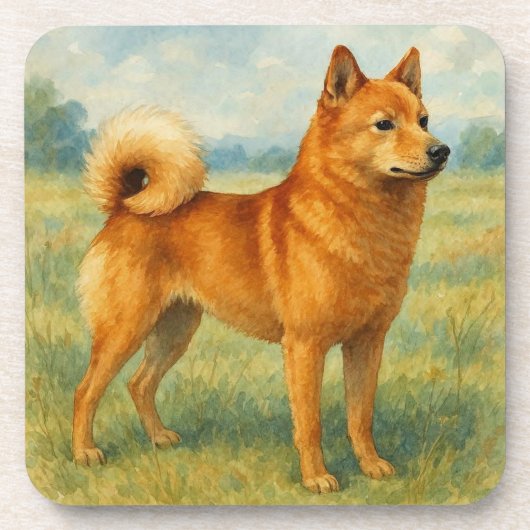 Finnish Spitz Getränkeuntersetzer (Vorderseite)