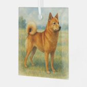 Finnish Spitz Ornament Aus Glas (Vorderseite links)