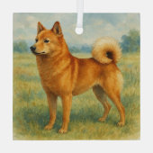 Finnish Spitz Ornament Aus Glas (Rückseite)