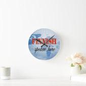 Finnish spoken here cloudy earth runde wanduhr (Zuhause)