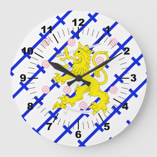 Finnish stripes flag große wanduhr (Vorderseite)