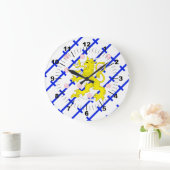 Finnish stripes flag große wanduhr (Zuhause)