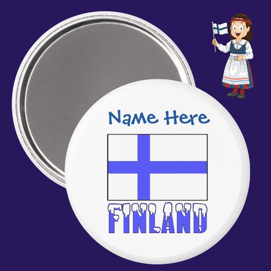 Finnland - Blaue Personalisierung der finnischen F Magnet