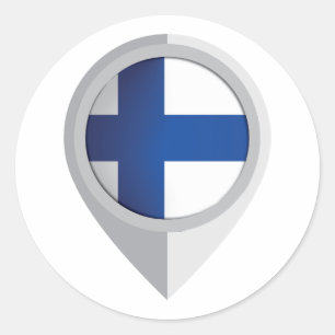 Finnland Button-Ortsmarkierung Runder Aufkleber