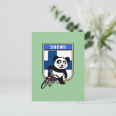 Finnland Cycling Panda Postkarte (Stehend Vorderseite)