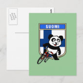 Finnland Cycling Panda Postkarte (Vorne/Hinten)