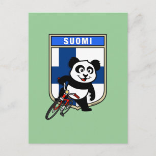 Finnland Cycling Panda Postkarte