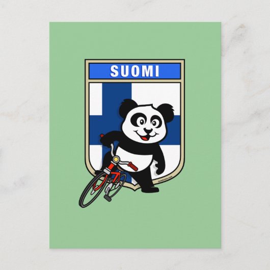 Finnland Cycling Panda Postkarte (Vorderseite)