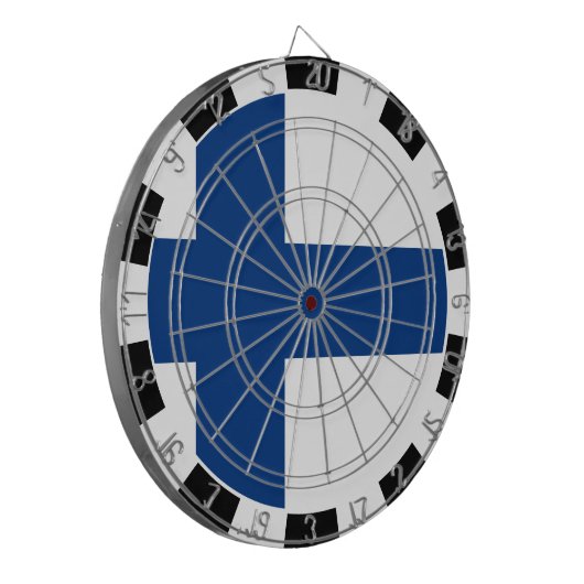 Finnland - Dartboard und Finnische Flagge / Spielb Dartscheibe (Vorderseite Links)