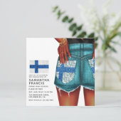 Finnland - Einladung zur Girl Graduation Party (Stehend Vorderseite)