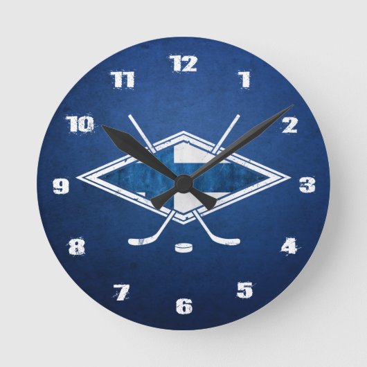 Finnland Eishockey-Uhr, Suomalainen Jääkiekko Runde Wanduhr (Vorderseite)