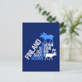 Finnland - Elch & Rentier-Postkarte - anpassen Postkarte (Stehend Vorderseite)