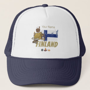 Finnland Elch Vintage Flagge Zelt Retro Souvenir Truckerkappe