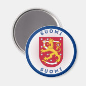 Finnland-Erbe-Emblem Magnet (Vorderseite/Rückseite)