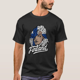 Finnland Finnin Frau Dreadlocks Finnischer Stolz F T-Shirt