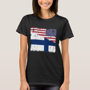 Finnland: Finnisch American Flag Finn Suomi Sisu R T-Shirt