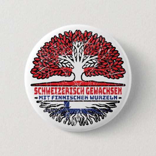 Finnland Finnisch Schweizer Schweiz Baum Wurzel Button (Vorderseite)
