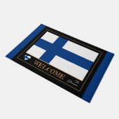 Finnland & Finnische Flagge Haus Matten/Sport Will Fußmatte (Schrägansicht)