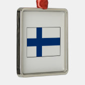 Finnland - finnische Flagge Ornament Aus Metall (Rechts)