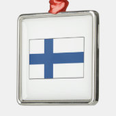 Finnland - finnische Flagge Ornament Aus Metall (Links)